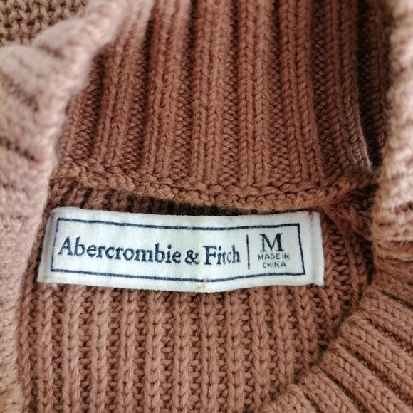 Abercrombie & Fitch Womens Brown Cold Shoulder Sleeve Knit Sweater Dress Size M - Picture 6 of 8